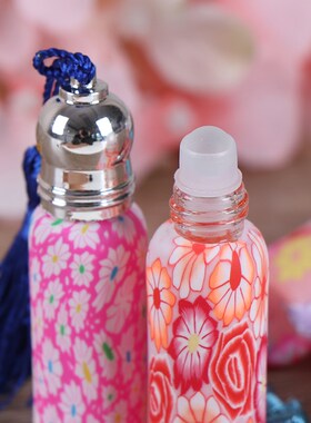1pc/4pc New Glass Perfume Roll On Bottle With Glass Ball Po