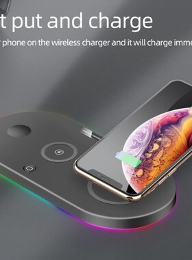15W Qi Fast Charger Dock Station Pad 3 In 1 Wireless Chargi