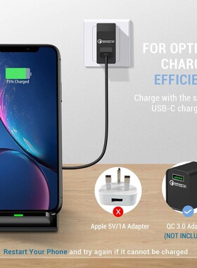 FDGAO 15W Qi Wireless Charger Stand For Samsung S20 S10 Not