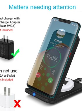15W Qi Fast Wireless Charger Stand For iPhone 11 XS XR X 8