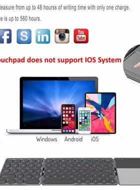 Upgrade Mini Folding Keyboard Bluetooth Foldable Wireless Ke