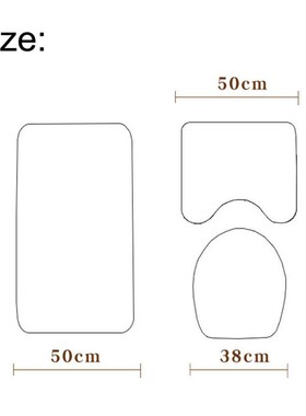 3PCS Set Bath Mat Rug Non Slip Push Bathroom Tet Seat Lid Co