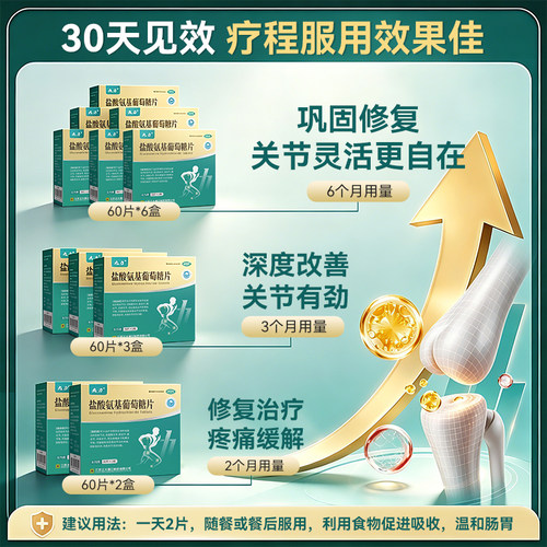 正大九力盐酸氨基葡萄糖片关节炎疼痛氨糖软骨素120片官方旗舰店 - 图1