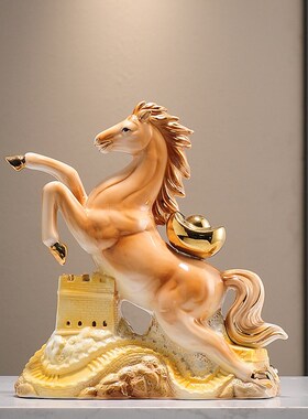 陶瓷马摆件马到功成家居饰品客厅办公室电视柜工艺品酒柜开业礼品