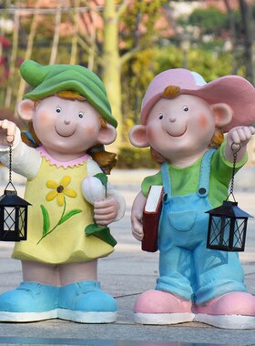 幼儿园户外装饰摆件 花园庭院卡通娃娃人物雕塑 园林景观布置小品
