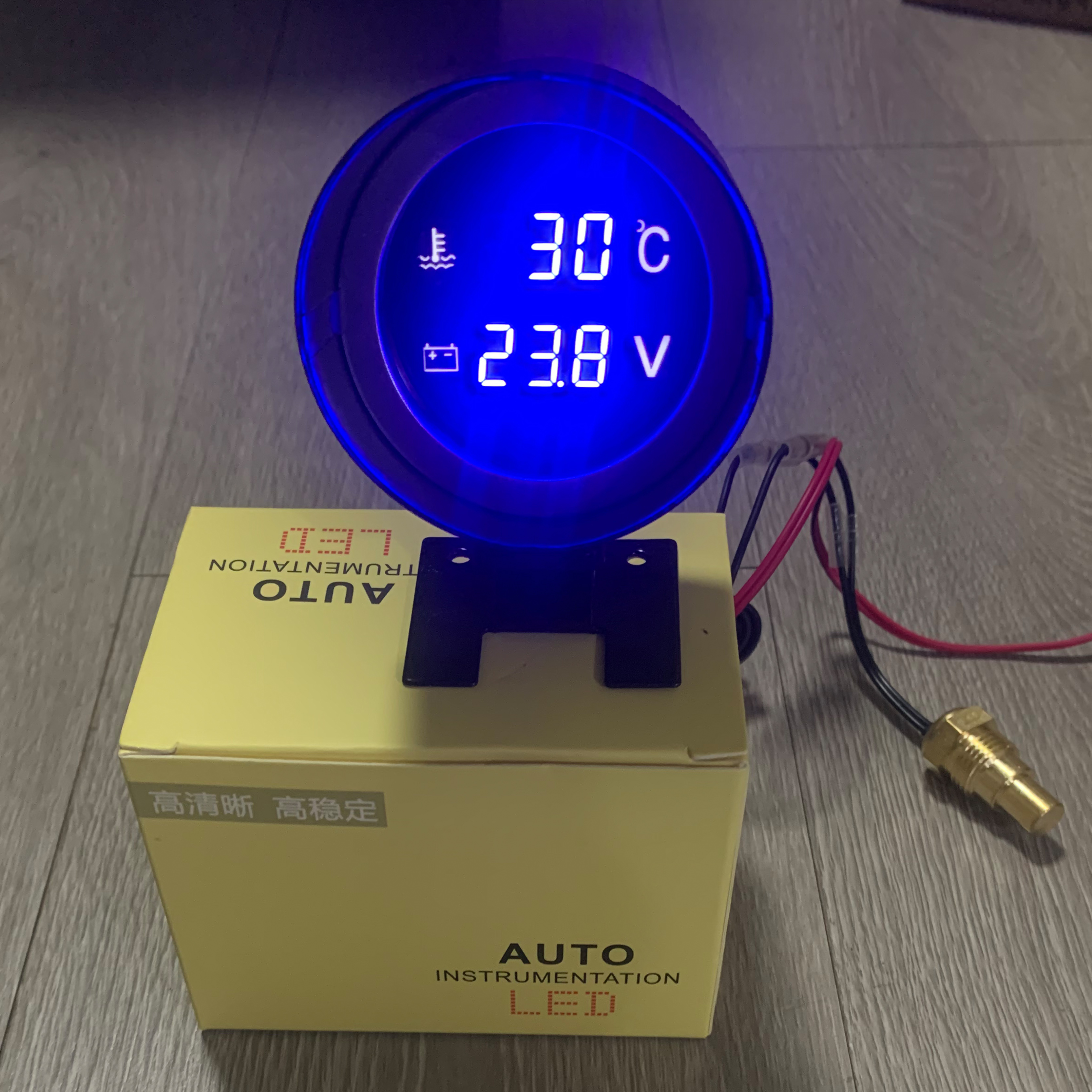 圆形数显电压水温表炮台型12V24V通用适用农机汽车工程车货车叉车 - 图0