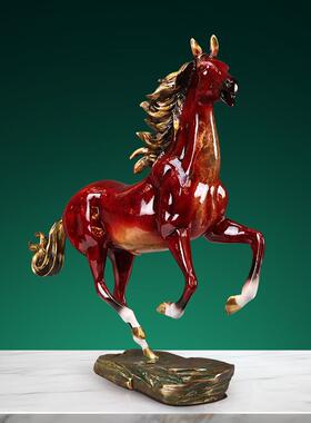 纯黄铜马饰品立功家庭入口酒柜办公室桌面装饰业务乔迁礼品