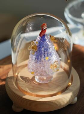 釉手制彩色封锁桂花圣诞树装饰品汽车桌面愈合装饰大气的节日礼品