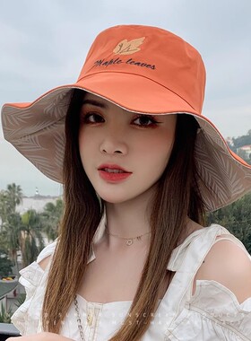 渔夫帽女夏季骑车遮脸防晒帽防紫外线太阳帽子韩版潮显脸小遮阳帽