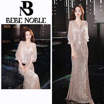 BEBE NOBLE (designer) evening gown with female banquets temperamental brightly lit annual meeting fish tail dress