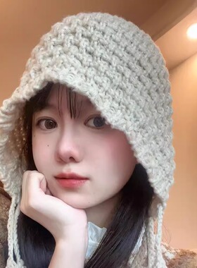 保暖护耳绑带民族风针织帽