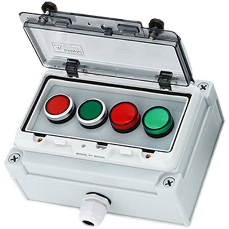 户外防水按钮开关控制盒启动停止电源箱急停控制盒自复位带防护罩,淘宝优惠券,粉丝福利购,淘宝优惠卷