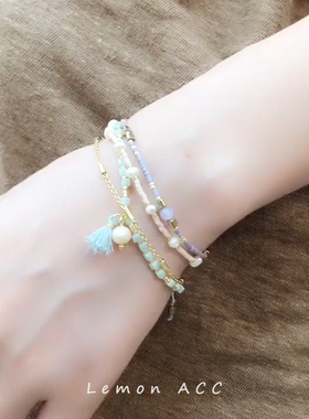 高级感气质天然石串珠手链