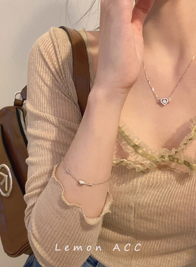 纯银天使爱心吊坠项链女轻奢礼物