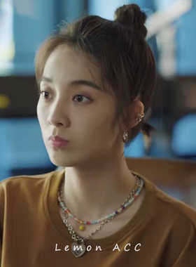 周雨彤同款彩色串珠笑脸项链