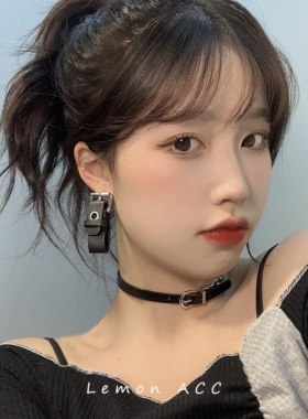 颈链女辣妹设计感黑金黑银