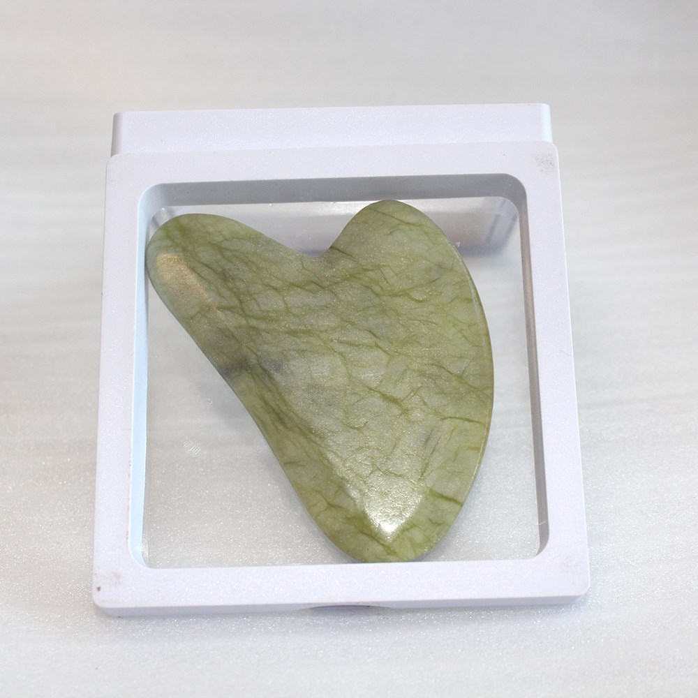 Natural green jade Gua Sha Board Pink Jade Stone Body Facial - 图2