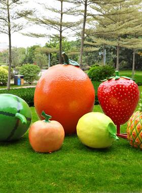 玻璃钢仿真蔬菜水果雕塑户外造型南瓜白菜草莓摆件农庄生态园装饰
