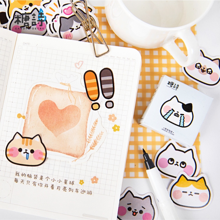 45 Pcs Cute Cat Stickers Vinyl Decals Animals Kitten Sticker - 图3