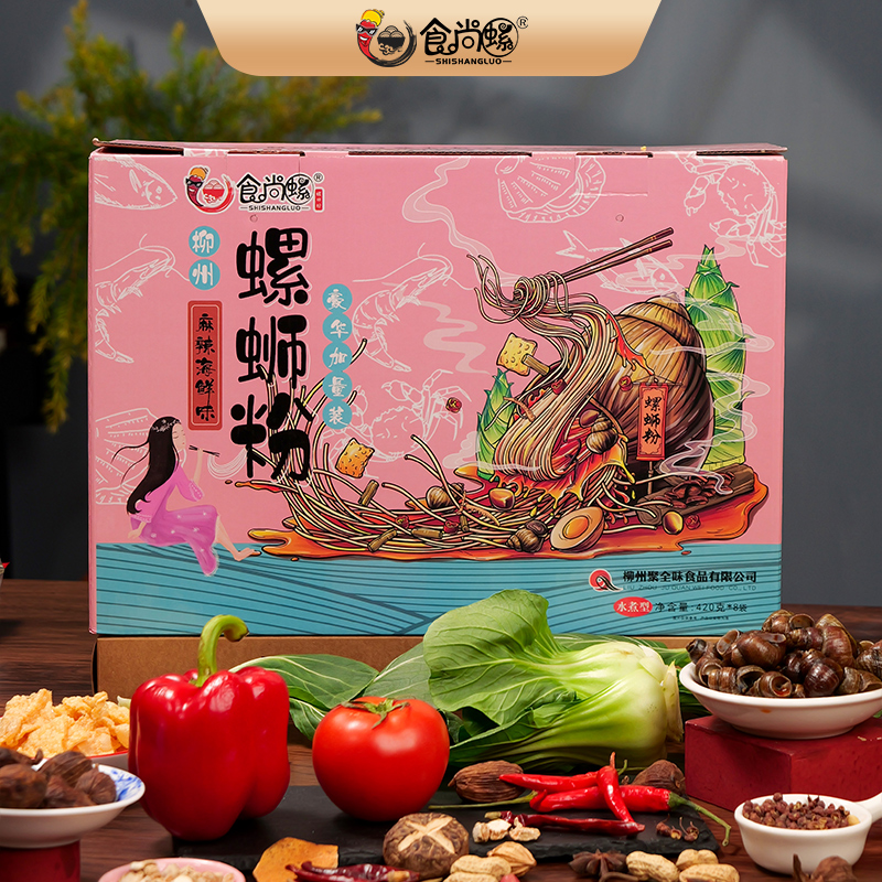 食尚螺霸王海鲜螺蛳粉双份腐竹花生加鹌鹑蛋420g/1袋实体店口味 - 图1