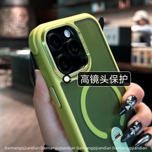 新款适用苹果17e手机壳磁吸旋转支架iphone17promax肤感17pro磨砂16p外壳防摔15高级感14气囊情侣13防指纹air - 图3