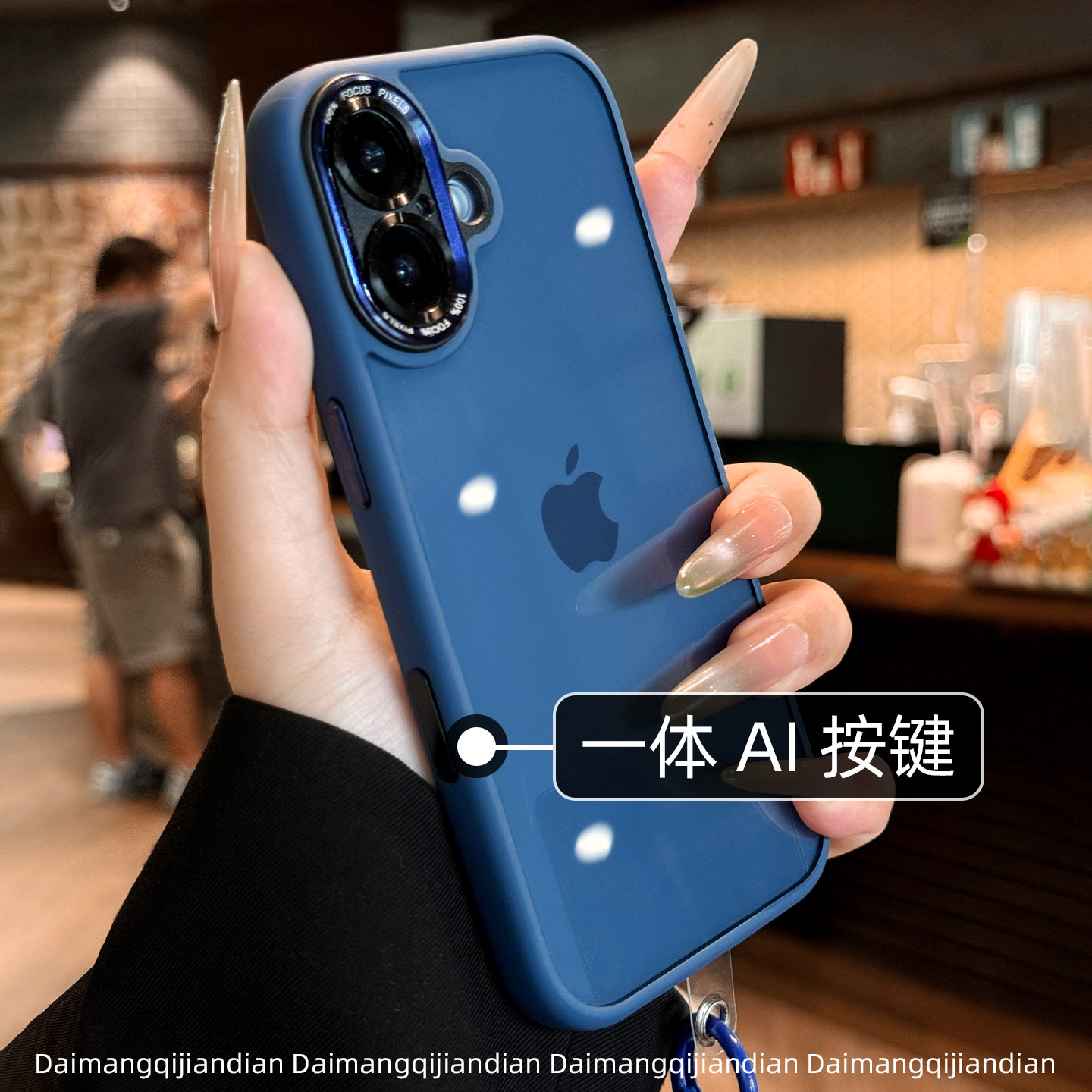高端带挂绳新款苹果17手机壳深蓝色适用iphone17promax保护套带防尘16金属镜头15pro透明14plus全包13防摔air,淘宝优惠券,粉丝福利购,淘宝优惠卷
