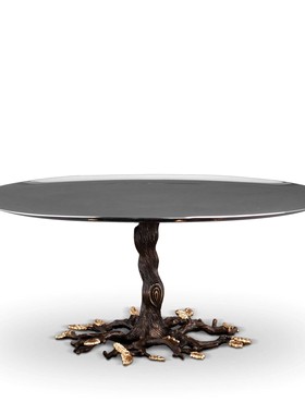 镀24K金桑树枝叶甜品叉/刀/盘