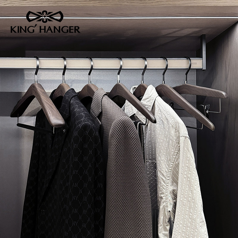金领结高端黑胡桃实木衣架高级衣柜衣帽间专用衣挂无痕木质衣撑,淘宝优惠券,粉丝福利购,淘宝优惠卷