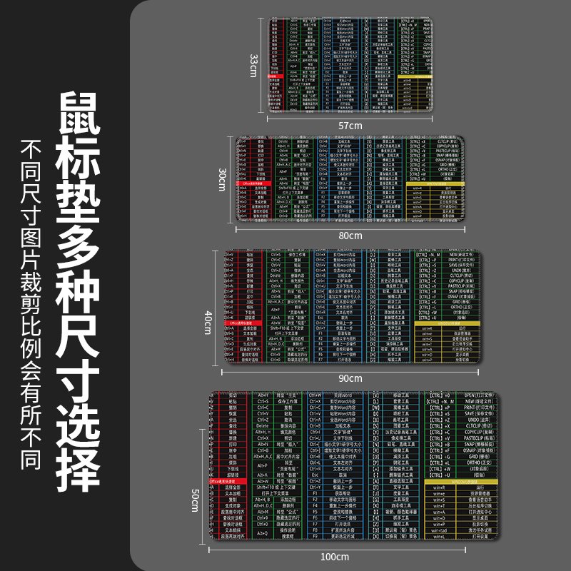 鼠标垫快捷键大全办公书桌垫护腕大号ps做图cad全命令电竞桌面ex-图2