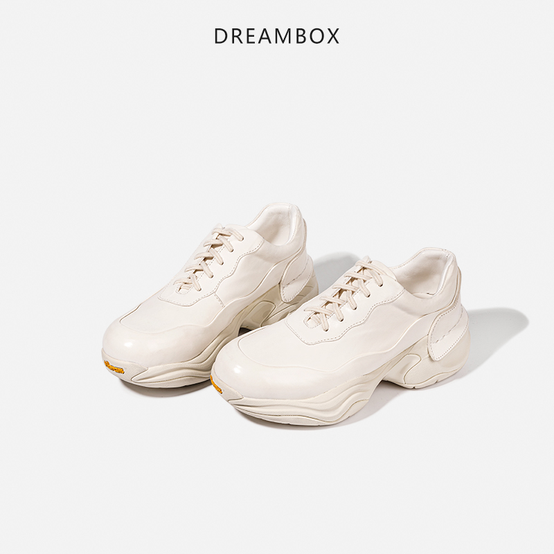 dreambox钧博vibram小白鞋高档马皮厚底增高户外休闲鞋透气老爹鞋-图1