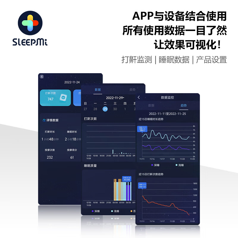 值米(SLEEPMI)止鼾神器打呼噜防打鼾智能黑科技鼾器第三代阻鼾器-图0