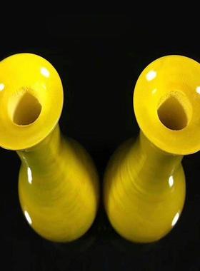 包邮金丝楠木水波纹理一对观音花瓶居家客厅插花工艺品摆件