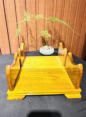 小叶桢楠金丝楠木横财底座，满金丝，做工精细，随机发货。