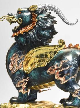 全铜霸王貔貅摆件公母一对貔貅皮丘貔犰家用客厅开业礼物铜工艺品