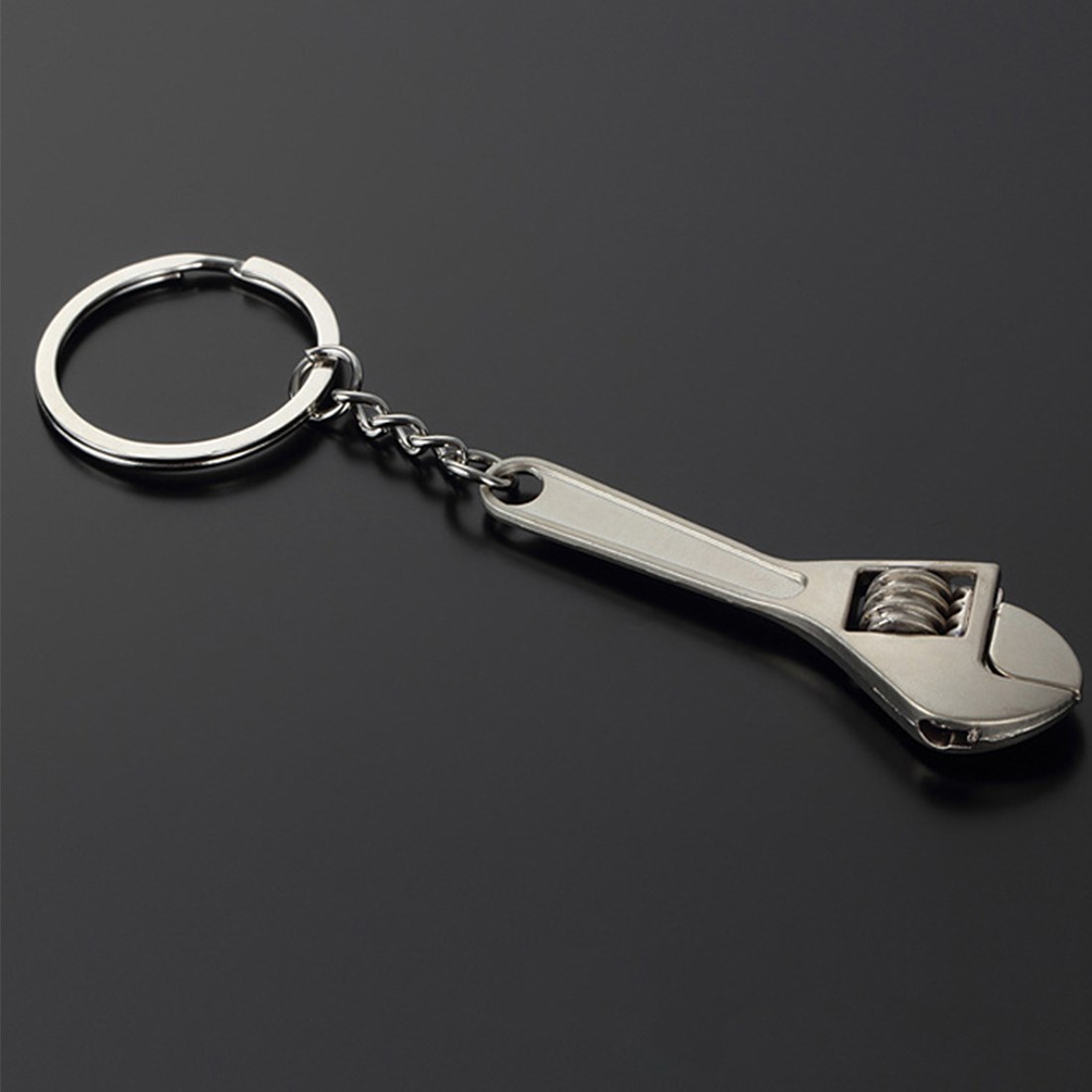 Mini Metal Adjustable Tool Wrench Spanner Key Chain Ring Key-图3