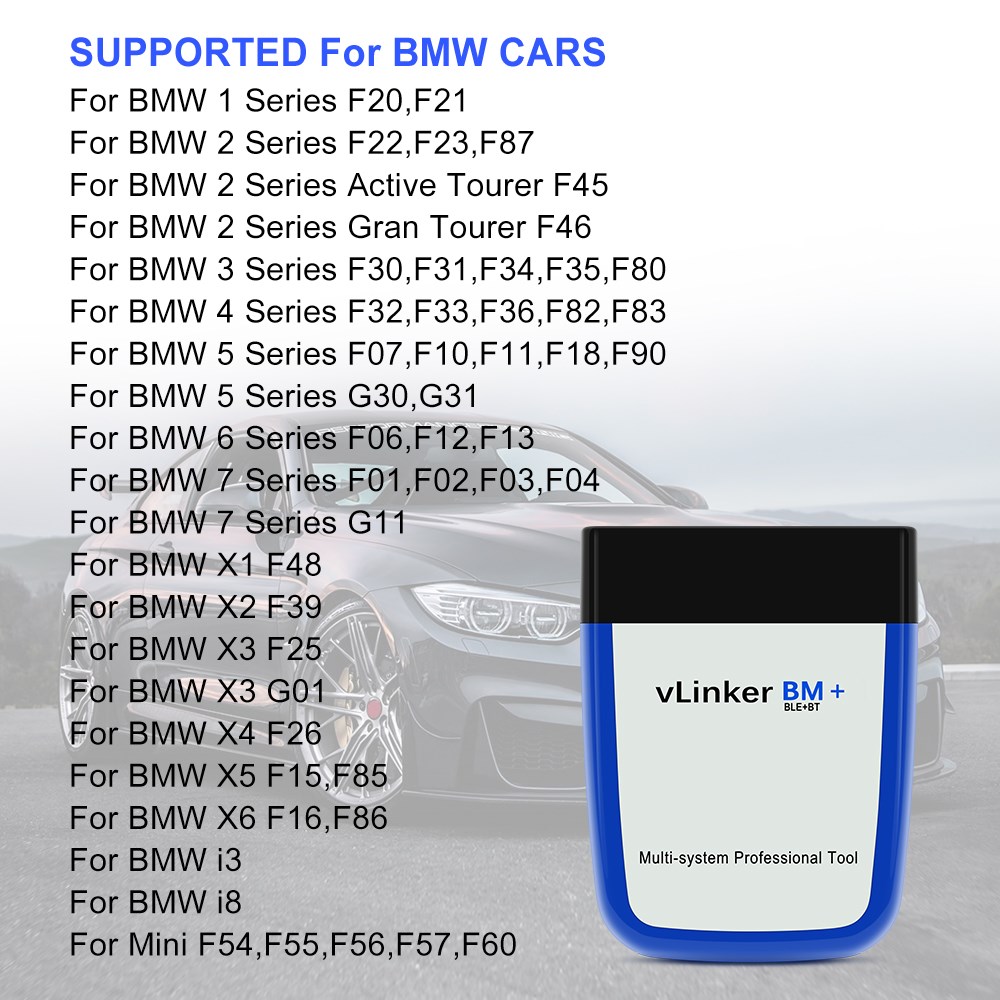 Vgate vLinker BM+ ELM327 V2.2 For BMW Scanner Bluetooth 4.0 - 图3