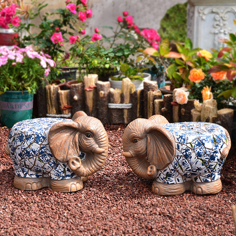 庭院大象墩子摆件新中式复古花园阳台别墅创意装饰品动物造型花架,淘宝优惠券,粉丝福利购,淘宝优惠卷