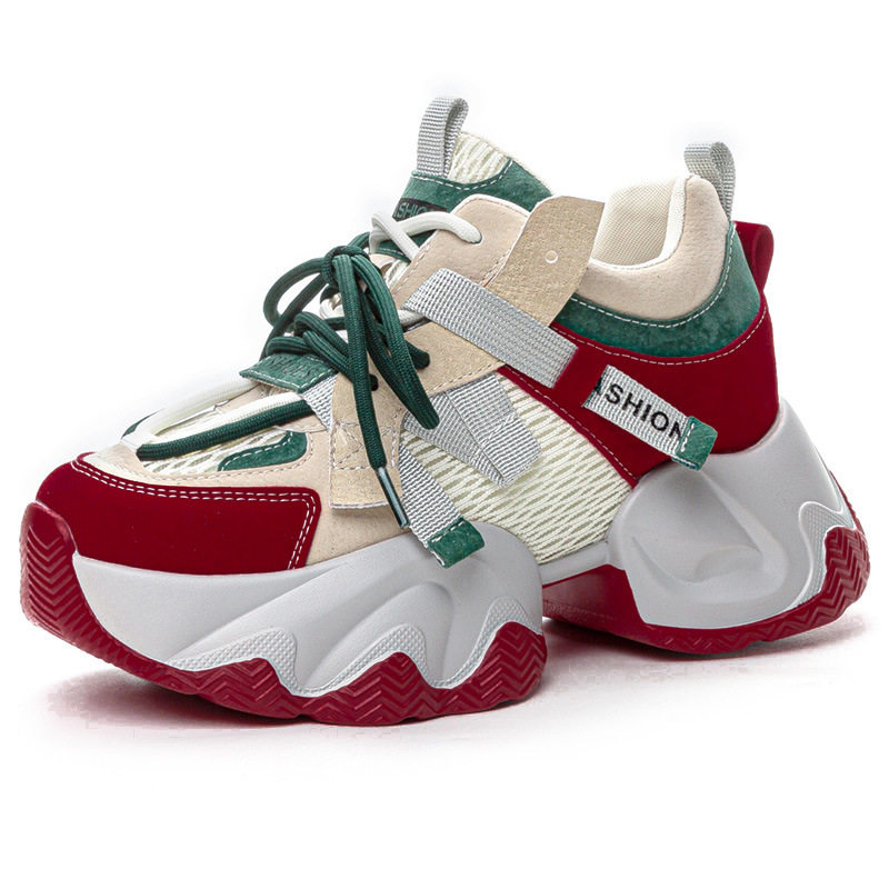 工厂撤柜原单松高底真皮女款老爹鞋2024秋季内增高百搭运动休闲鞋,淘宝优惠券,粉丝福利购,淘宝优惠卷