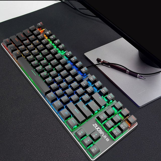 ZY87 LED Mechanical Keyboard Gaming 87key Wired Keyboard Ant - 图0