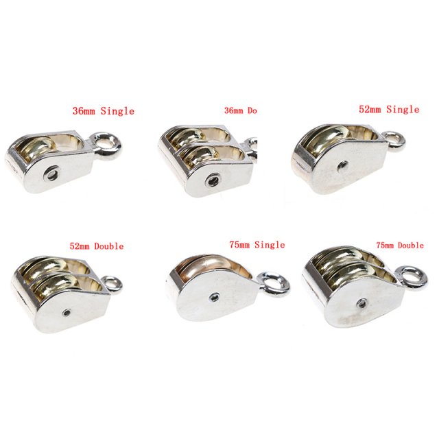 1PCS Zinc Alloy Single Double Wheel Swivel Rollers Block Loa - 图1