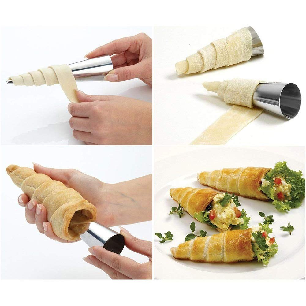 Spiral Croissants Molds Cream Horn Mould Pastry Mold Cookie-图3