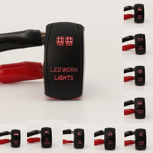 1x 20A/12V 10A/24V Car Boat Rocker Switch 5pin Red Blue Oran - 图0