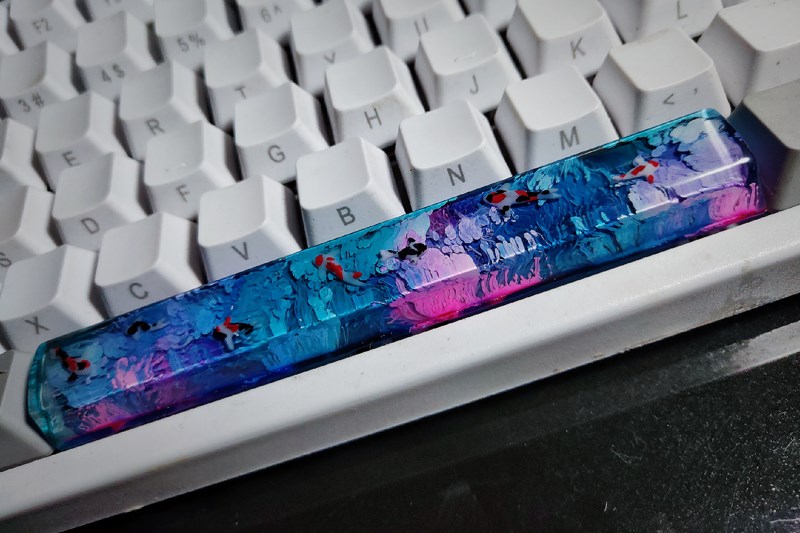 Scenery Koi Backspace Resin Keycaps For Cherry Mx Switch Me - 图1