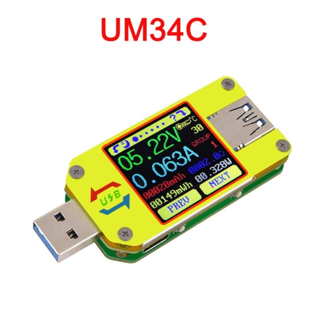 UM34 UM34C for APP USB 3.0 Type-C Test Voltmeter Ammeter Bat - 图3