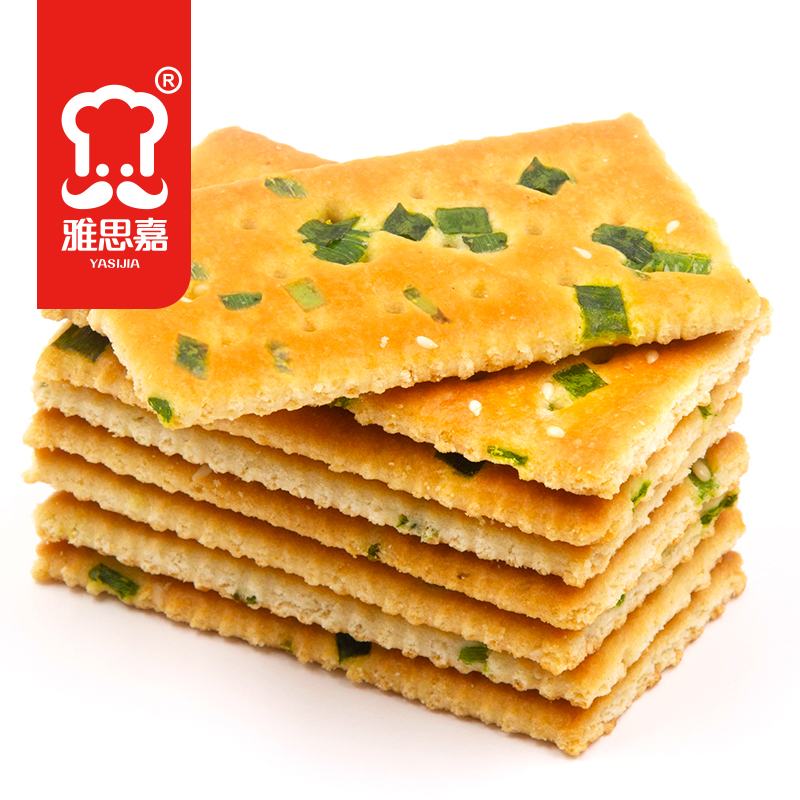 雅思嘉香葱薄脆饼干1斤袋装老味道童年500g咸味苏打葱油饼干零食 - 图0