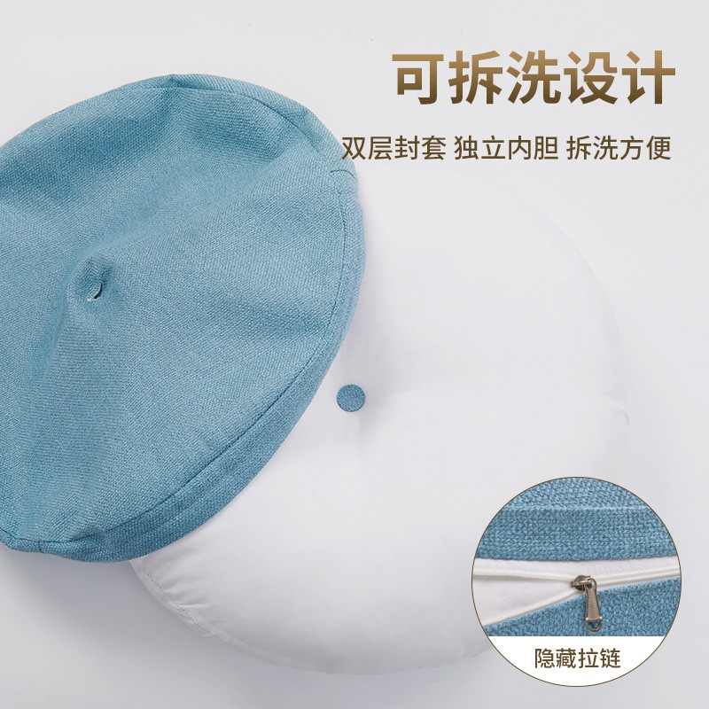 无印MUJ日本棉麻蒲团加厚圆形阳台飘窗懒人地上榻榻米卧室打坐垫