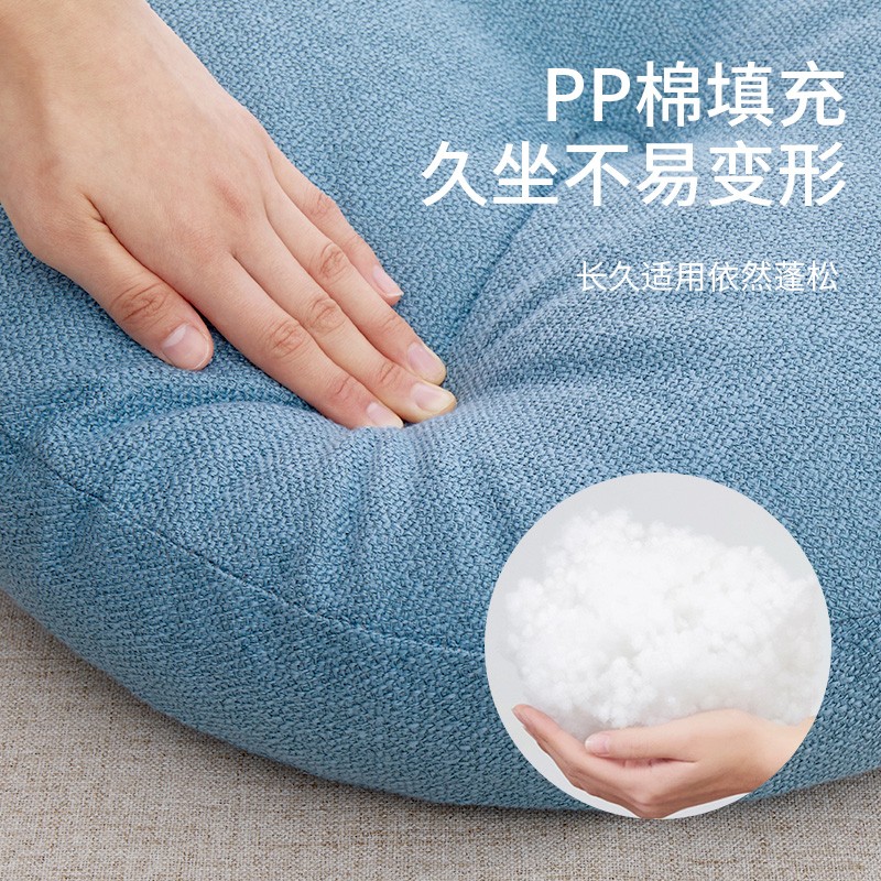 无印MUJ日本棉麻蒲团加厚圆形阳台飘窗懒人地上榻榻米卧室打坐垫