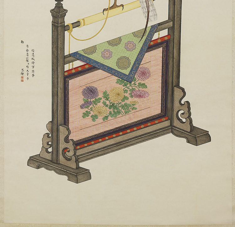 清杨大章白鹰图台北故宫藏清代花鸟画真迹复制品临摹稿范本装饰画 - 图1