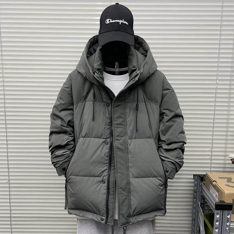 羽绒服男士秋冬季宽松连帽拼接派克服短款轻薄加厚保暖休闲外套潮,淘宝优惠券,粉丝福利购,淘宝优惠卷