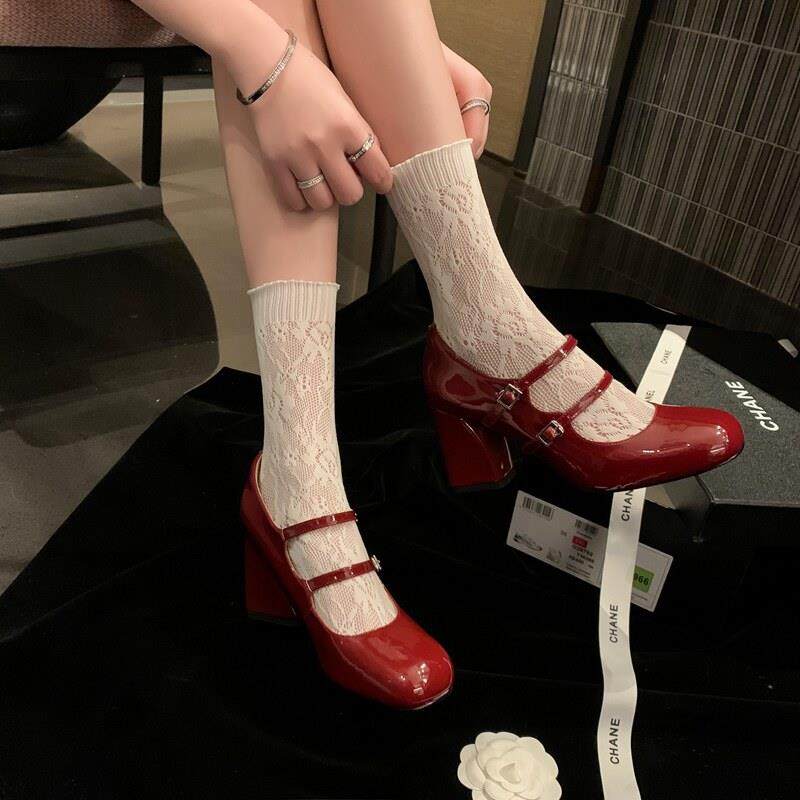 苏黎晚宴~ 法式优雅漆皮圆头粗跟玛丽珍鞋女气质高跟鞋配裙子婚鞋,淘宝优惠券,粉丝福利购,淘宝优惠卷